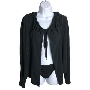 Lole Vital Ruffle Black Hoodie Size M